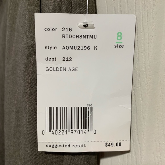 NWT Access Brown Striped Pants Size 8. - Picture 5 of 6